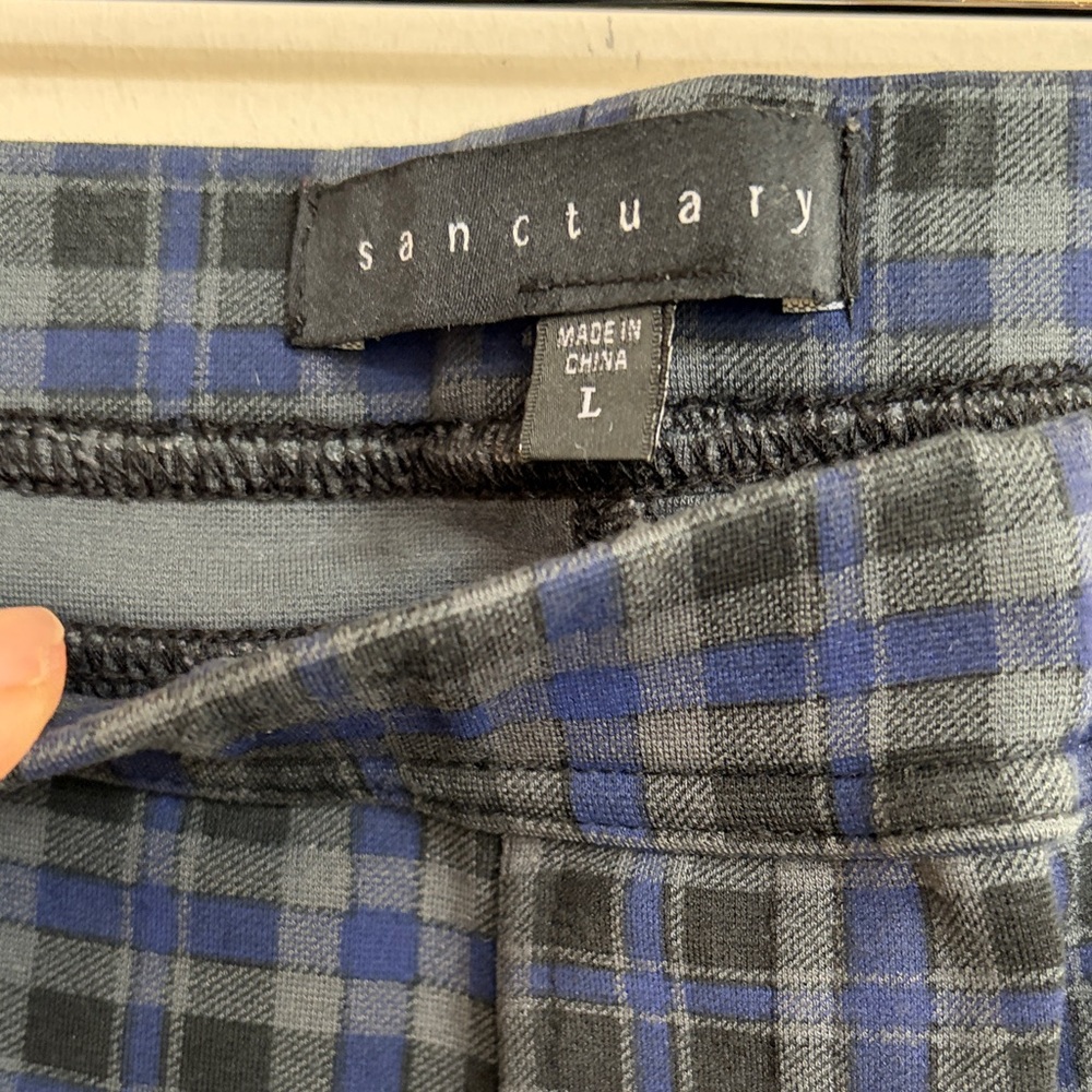 Sanctuary Gray and Blue Checkered Pants - Picture 2 of 6